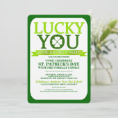 Lucky St. Patricks Day Party-uitnodigingen Kaart (Staand voorkant)