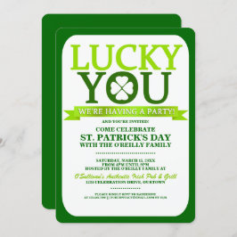 Lucky St. Patricks Day Party-uitnodigingen Kaart
