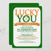 Lucky St. Patricks Day Party-uitnodigingen Kaart (Voorkant / Achterkant)