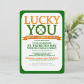 Lucky St. Patricks Day Party-uitnodigingen Kaart (Staand voorkant)