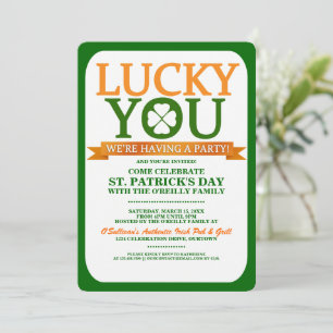 Lucky St. Patricks Day Party-uitnodigingen Kaart