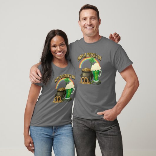 Lucky St. Patrick's Day Pot of Gold Kunstontwerp T-shirt (Unisex)
