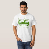 Lucky St Patrick's Day Retro 70's Mannen T-shirt (Voorkant volledig)