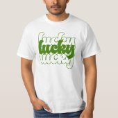 Lucky St Patrick's Day Retro 70's Mannen T-shirt (Voorkant)