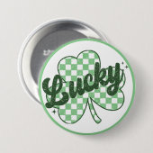 Lucky St Patrick's Day Retro Shamrock Ronde Button 7,6 Cm (Voorkant /achterkant)
