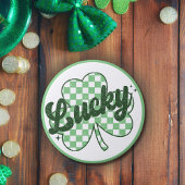 Lucky St Patrick's Day Retro Shamrock Ronde Button 7,6 Cm