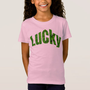Lucky St. Patricks Day Shamrock Girls T-shirt