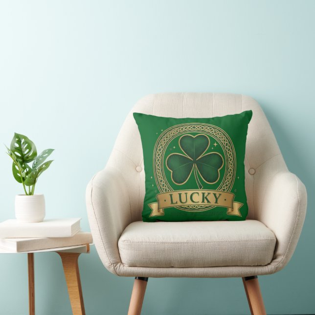 Lucky St Patrick's Day Shamrock Irish  Kussen (Stoel)