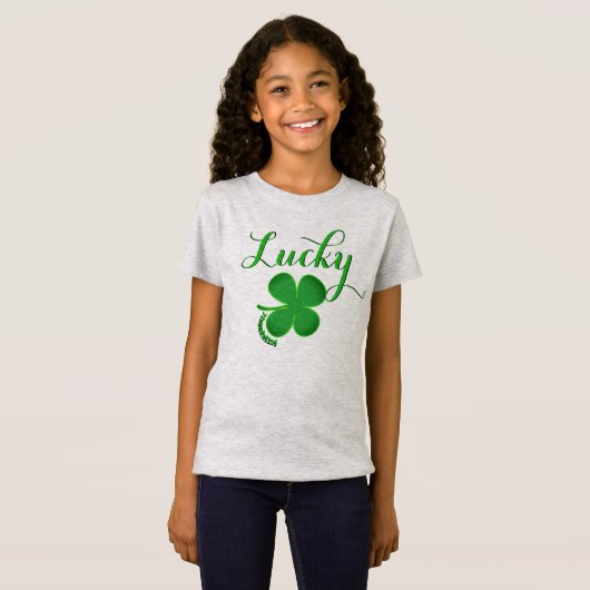 LUCKY ST. PATRICK'S DAY TSHIRT girl top irish (Voorkant volledig)