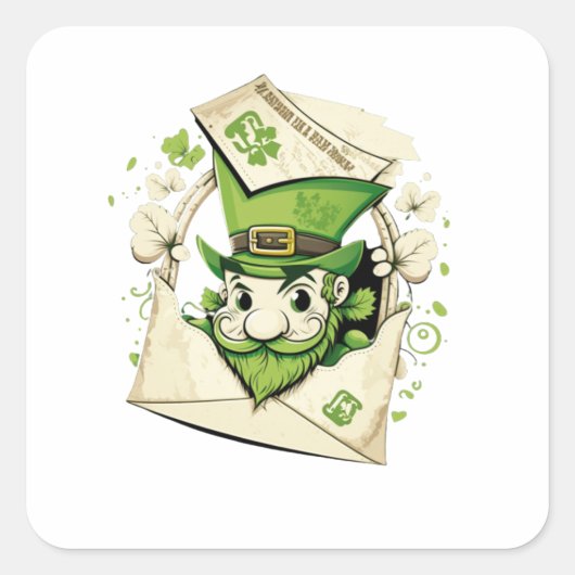 Lucky St Patricks Day Vierkante Sticker (Voorkant)