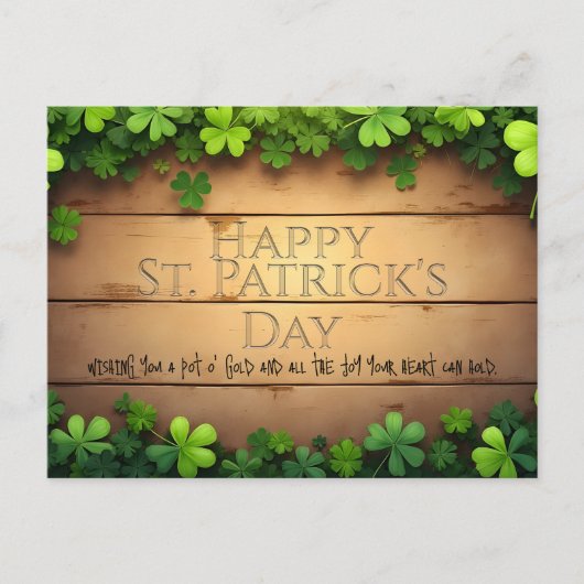 Lucky St. Patrick's Day Wensen 🍀 Feestdagenkaart (Voorkant)