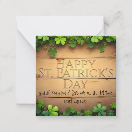 Lucky St. Patrick's Day Wensen 🍀 Notitiekaartje (Voorkant)