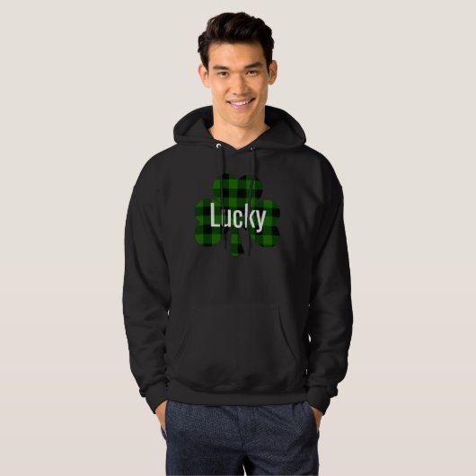 Lucky St. Patty's Shamrocks | groene vlecht Hoodie (Voorkant volledig)