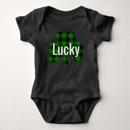 Lucky St. Patty's Shamrocks | groene vlecht Romper