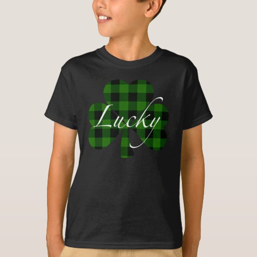 Lucky St. Patty's Shamrocks | groene vlecht T-shirt (Voorkant)