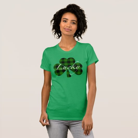 Lucky St. Patty's Shamrocks | groene vlecht T-shirt (Voorkant volledig)
