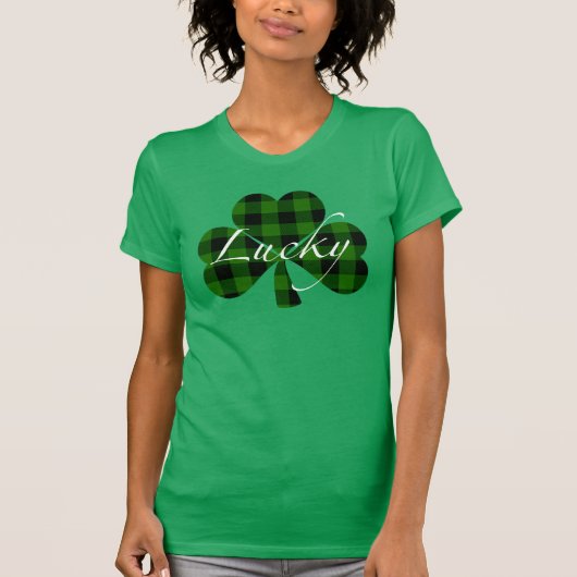 Lucky St. Patty's Shamrocks | groene vlecht T-shirt (Voorkant)