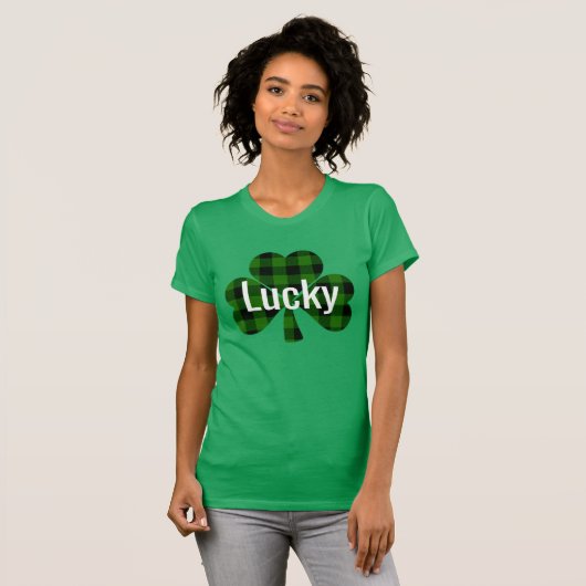 Lucky St. Patty's Shamrocks | groene vlecht T-shirt (Voorkant volledig)