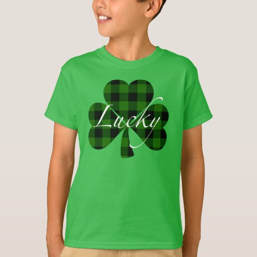 Lucky St. Patty's Shamrocks | groene vlecht T-shirt (Voorkant)