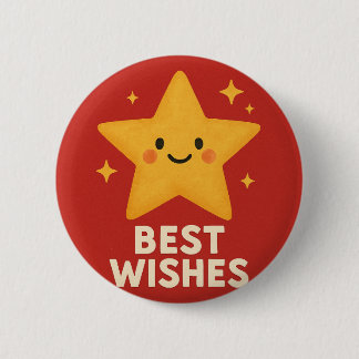 Lucky Star - Beste wensen Ronde Button 5,7 Cm