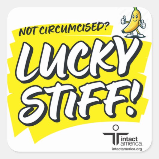 Lucky Stiff — Sticker — Geel (Voorkant)