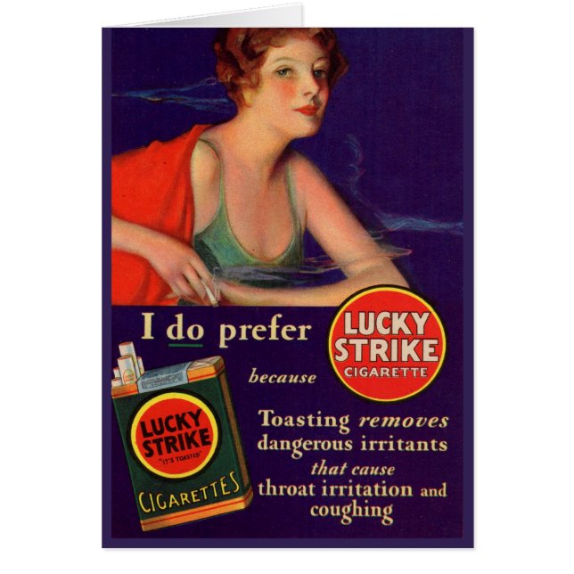 Lucky Strikes 1920s sigarettenreclame (Voorkant)