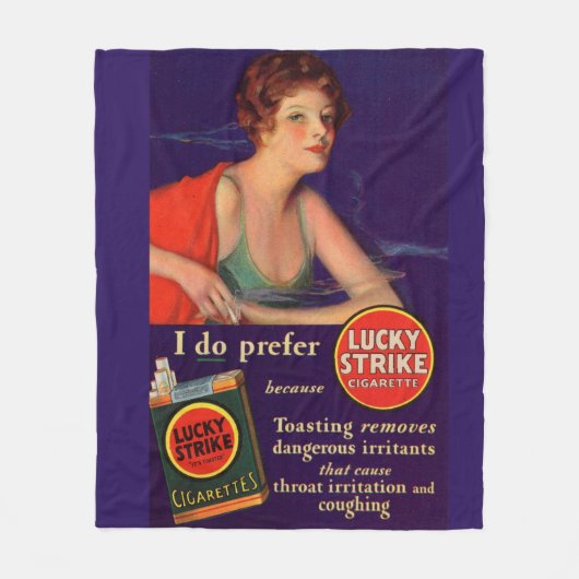 Lucky Strikes 1920s sigarettenreclame Fleece Deken (Voorkant)