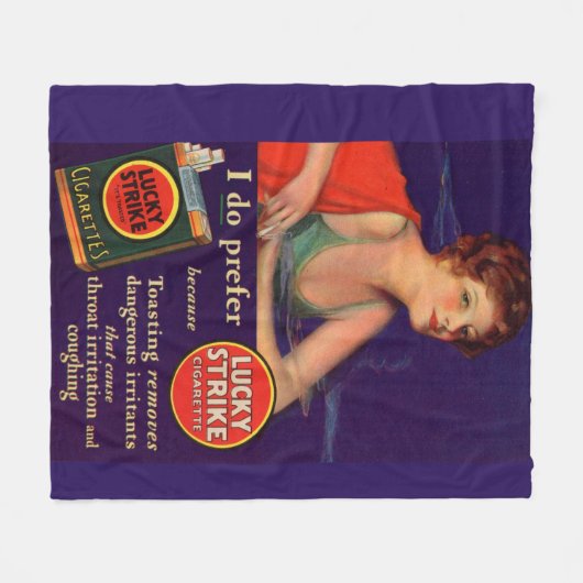 Lucky Strikes 1920s sigarettenreclame Fleece Deken (Voorkant (Horizontaal))