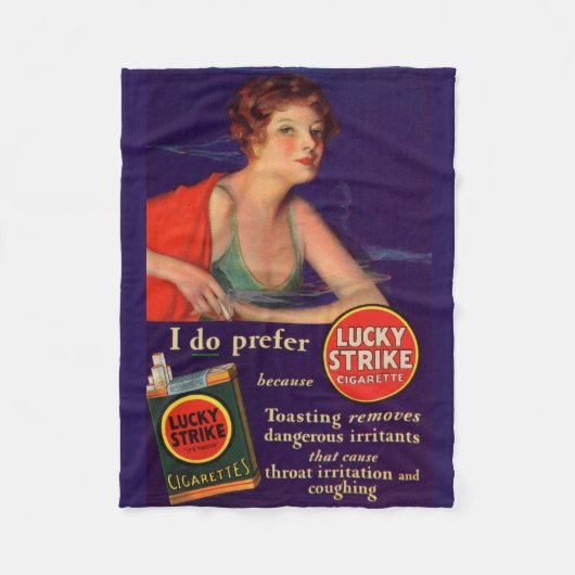 Lucky Strikes 1920s sigarettenreclame Fleece Deken (Voorkant)