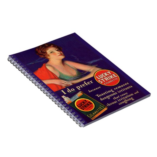 Lucky Strikes 1920s sigarettenreclame Notitieboek (Rechterzijde)