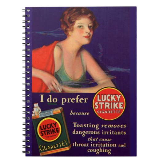 Lucky Strikes 1920s sigarettenreclame Notitieboek (Voorkant)