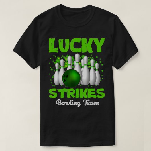 Lucky Strikes Bowling Team Happy Patricks Day T-shirt (Design voorkant)