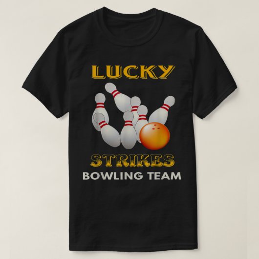 Lucky Strikes Bowling Team Retro Mannen Youth 3 T-shirt (Design voorkant)