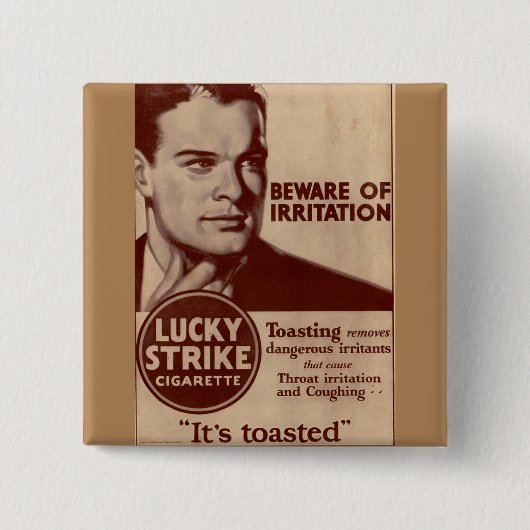 Lucky Strikes - Let op irritatie Vierkante Button 5,1 Cm (Voorkant)