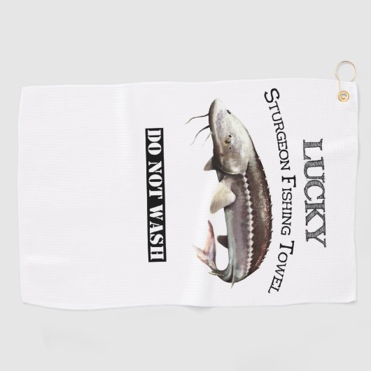 Lucky Sturgeon Vissen Towel Golfhanddoek (Horizontaal)