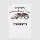 Lucky Sturgeon Vissen Towel Golfhanddoek (Voorkant)