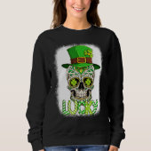 Lucky Sugar Skull Leprechaun Hat St Patrick's Day  Trui (Voorkant)