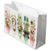 Lucky Symbols, St. Patrick's Day Gift Bag Groot Cadeauzakje (Voorkant Gekanteld)