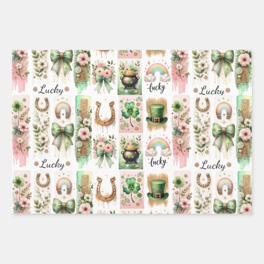 Lucky Symbols, St. Patrick's Day inpakpapier Vel (Voorkant)