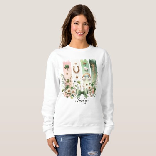Lucky Symbols, St. Patrick's Day Sweatshirt (Voorkant volledig)