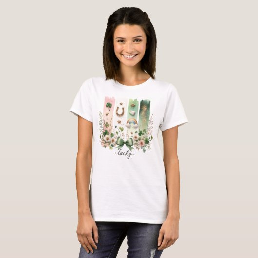 Lucky Symbols, St. Patrick's Day T-shirt (Voorkant volledig)