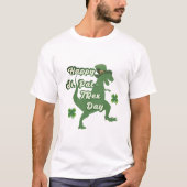 Lucky T-Rex st Patricks Shirt - Funny Dinosaur T-s (Voorkant)
