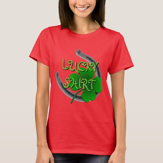 Lucky T-Shirt Gepersonaliseerd Shirt Biologisch T- (Voorkant)