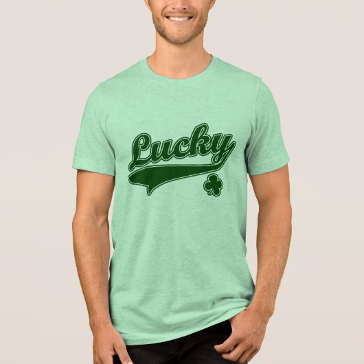 Lucky T-shirt, grappige St. Patrick's Day Tri-Blend Shirt (Voorkant)