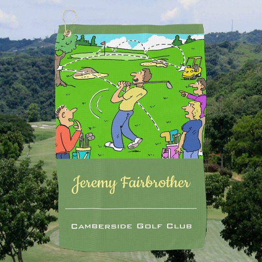 Lucky t-shirt-off - Funny Golf Cartoon Golfhanddoek