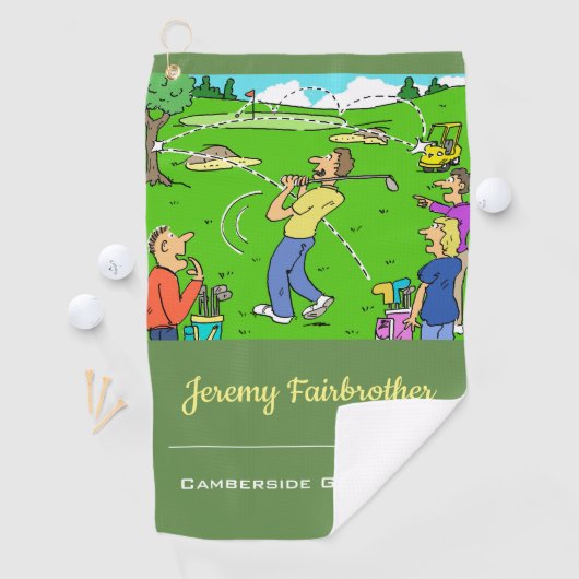 Lucky t-shirt-off - Funny Golf Cartoon Golfhanddoek (Insitu)