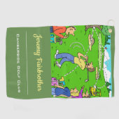 Lucky t-shirt-off - Funny Golf Cartoon Golfhanddoek (Horizontaal)