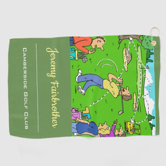 Lucky t-shirt-off - Funny Golf Cartoon Golfhanddoek (Horizontaal)