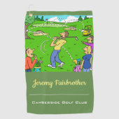 Lucky t-shirt-off - Funny Golf Cartoon Golfhanddoek (Voorkant)