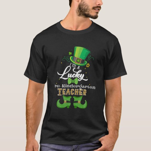 Lucky Teacher Pre-K Happy St Patricks Day Leprecha T-shirt (Voorkant)
